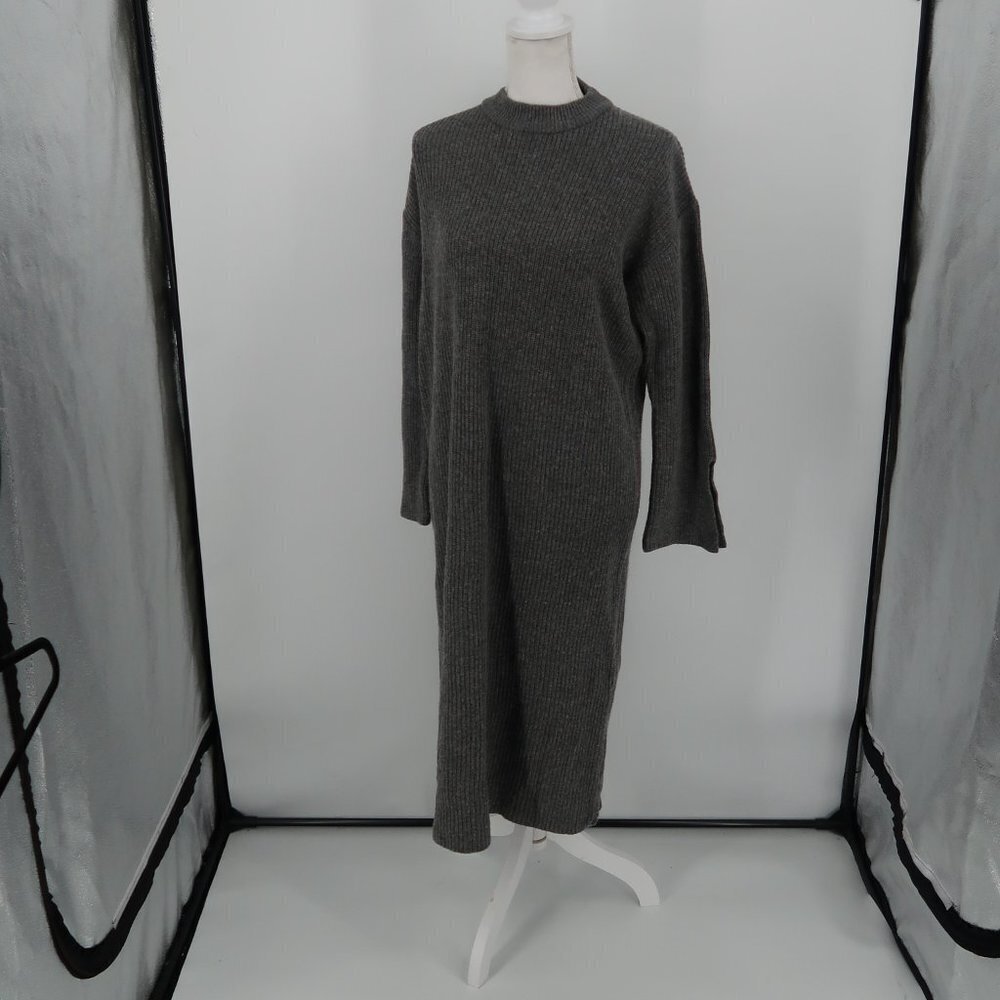 Belle Awesome X Cecile Gray Long Sleeve Sweater Dress Side Zip Size XL